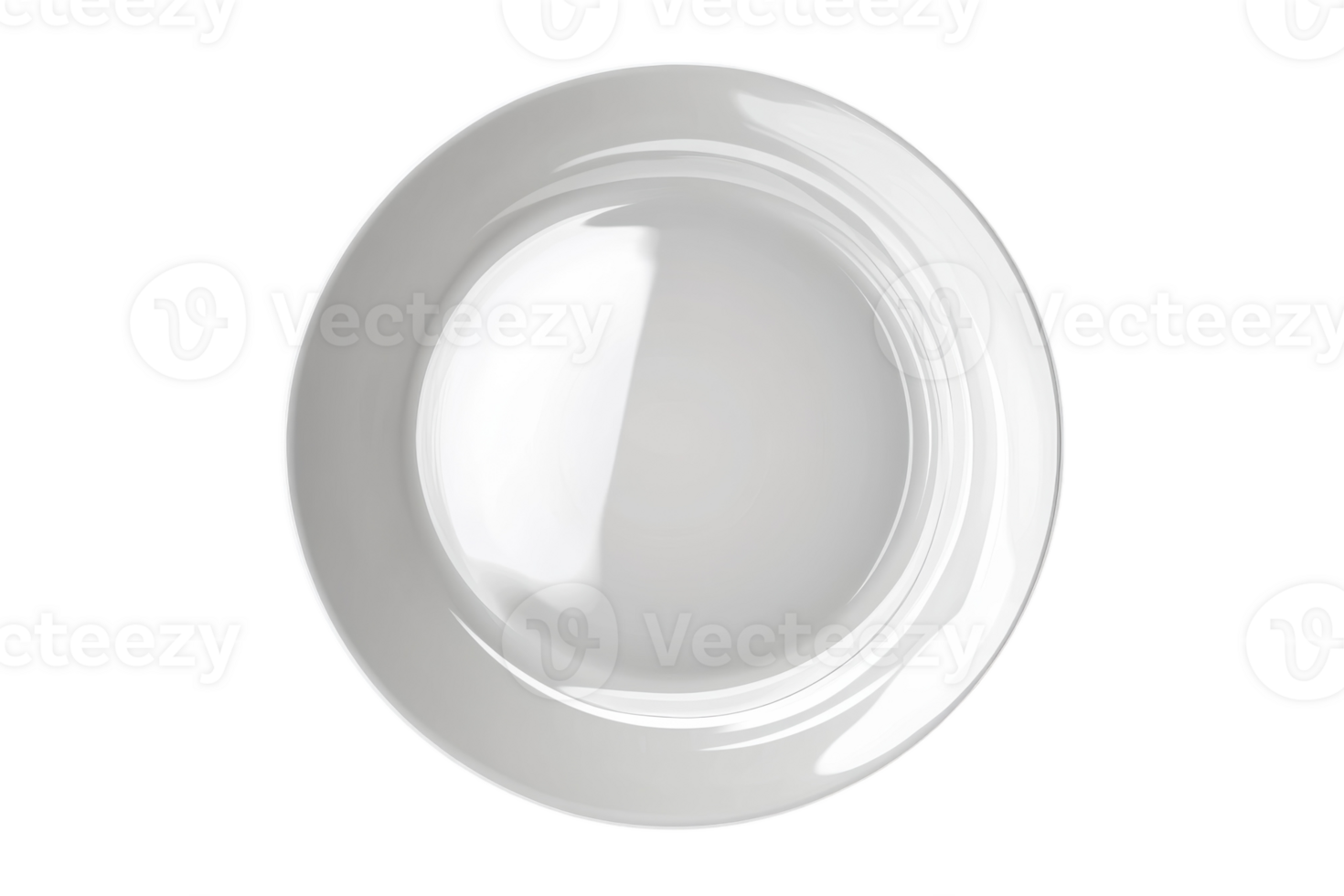 Simple white dinner plate placed on a clean surface ready for a meal or culinary presentation png