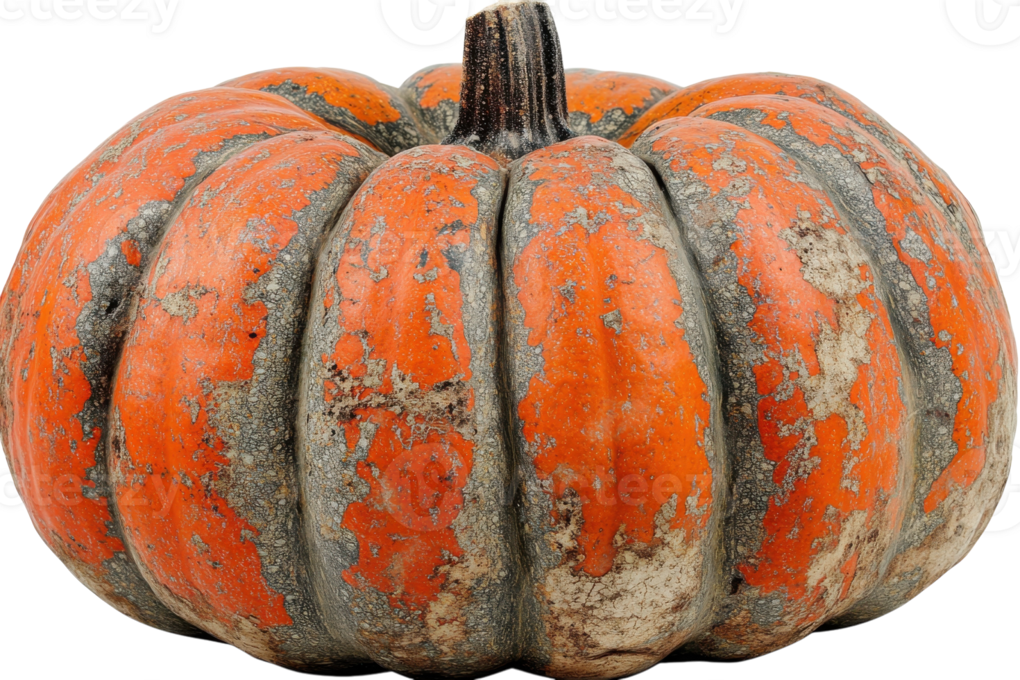 Ripe pumpkin with rustic texture and vibrant color on display in autumn season png
