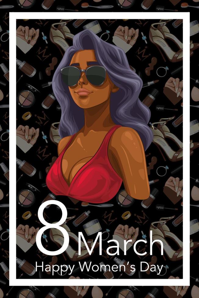Womens Day Template Card. Set of Trendy Posters for 8 March. Fashion graphics. Lady Boss Womens Day Greeting Cards. Women Day background Templates with Fashion Art. vector