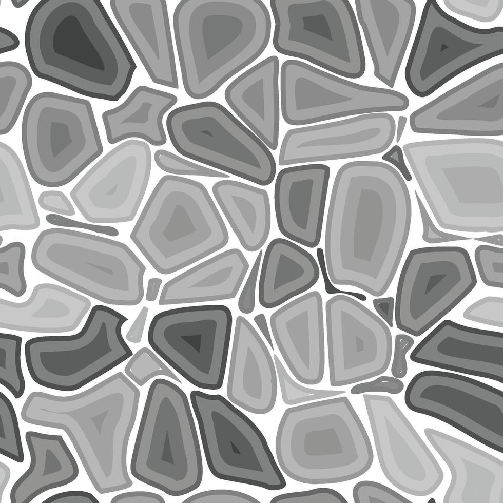 Monochrome Mosaic tile pattern Abstract Stone Pebble vector
