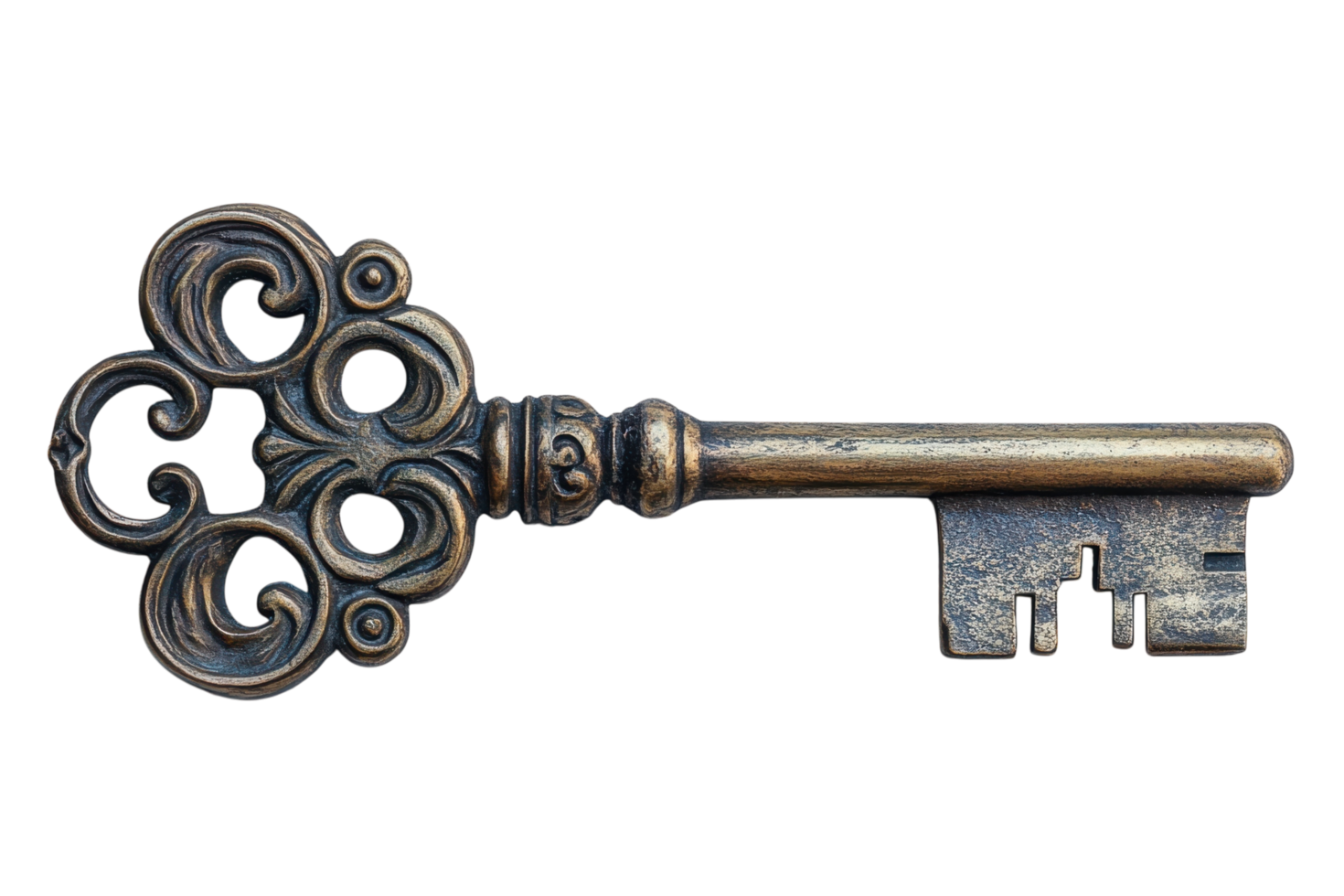 Intricate antique key with ornate design showcasing craftsmanship and history png