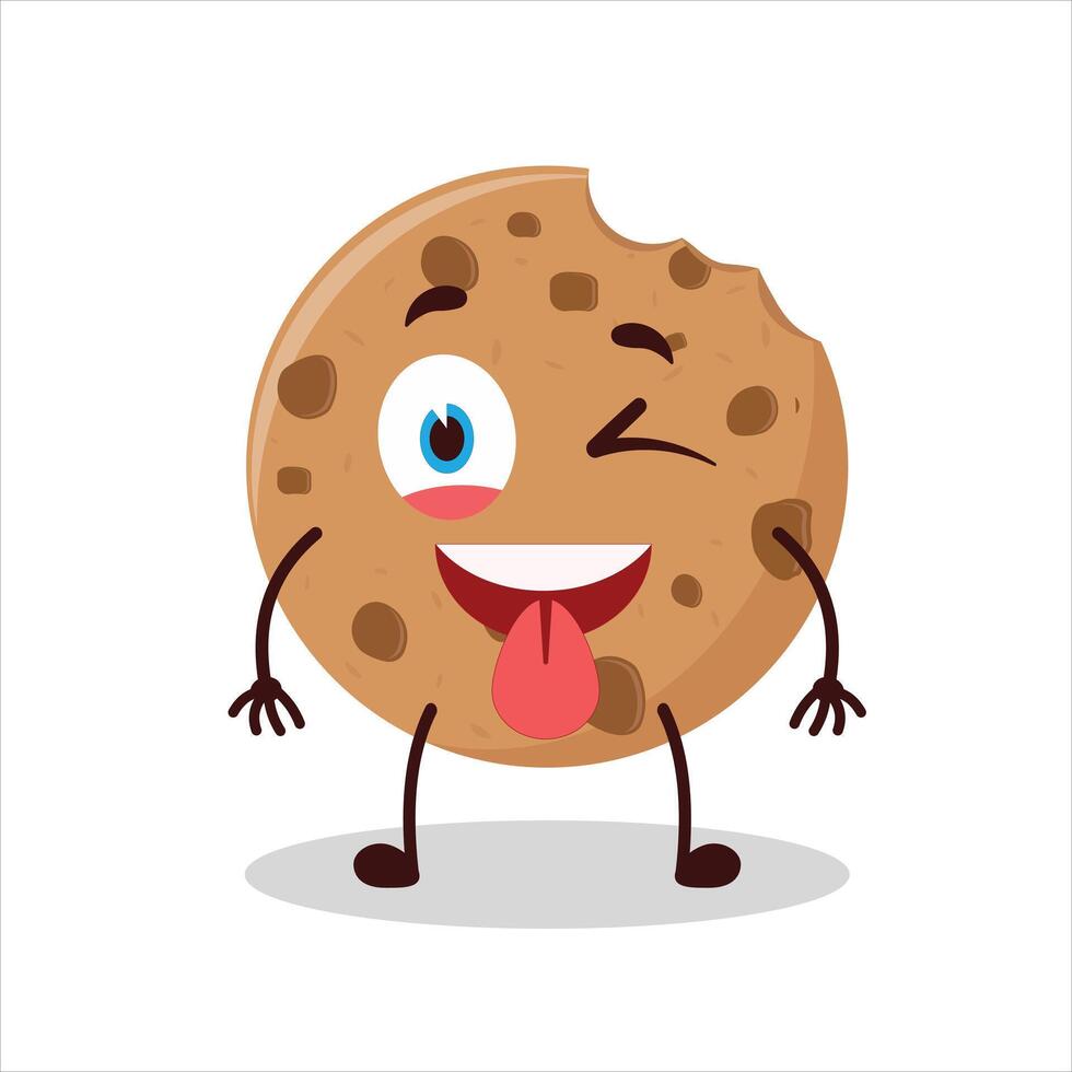 Cute teased expression of cookies cartoon character vector