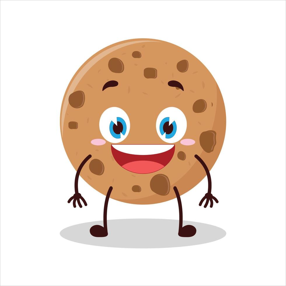 Cute happy expression of cookies cartoon character vector