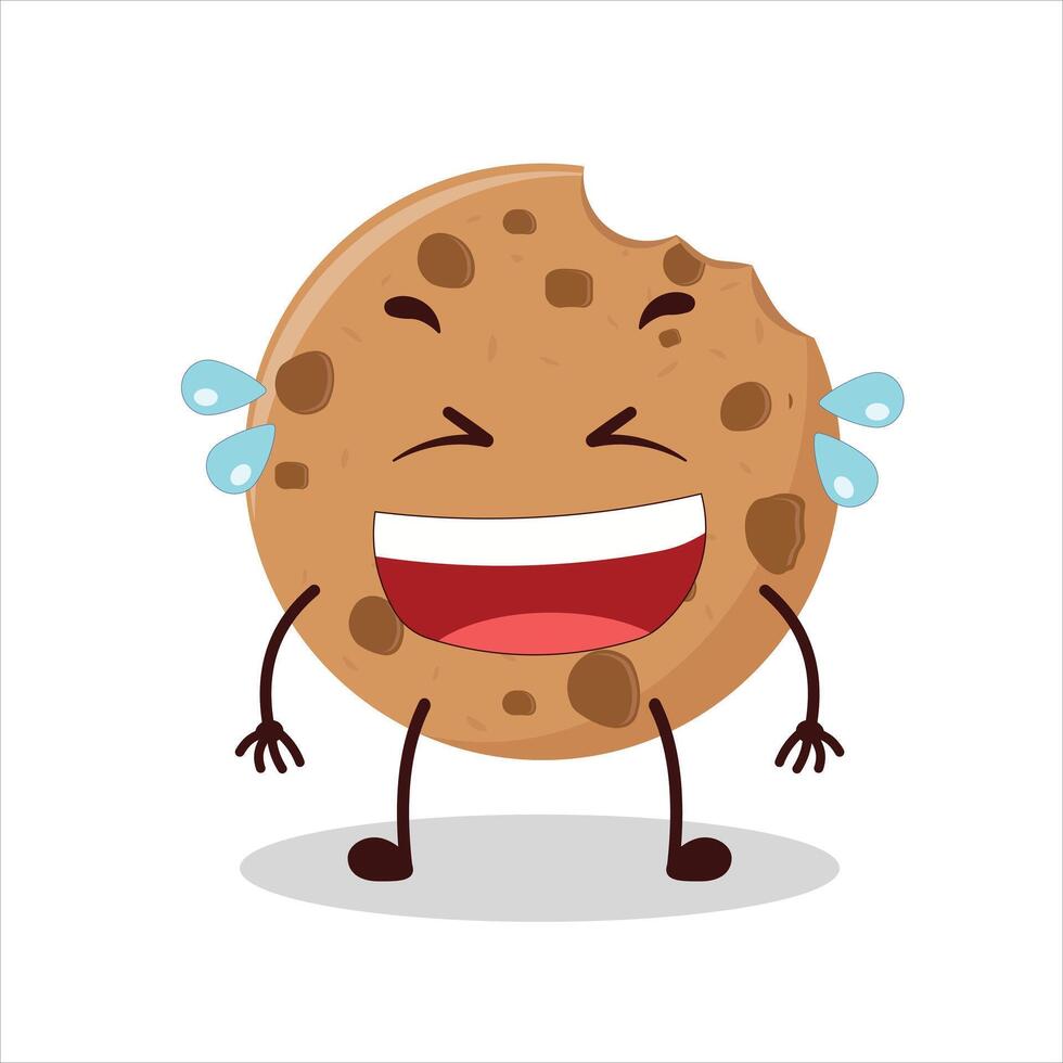 Cute laugh out loud expression of cookies cartoon character vector
