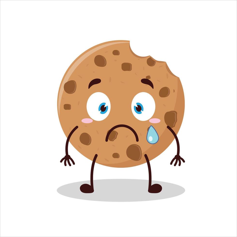 Cute nervous expression of cookies cartoon character vector