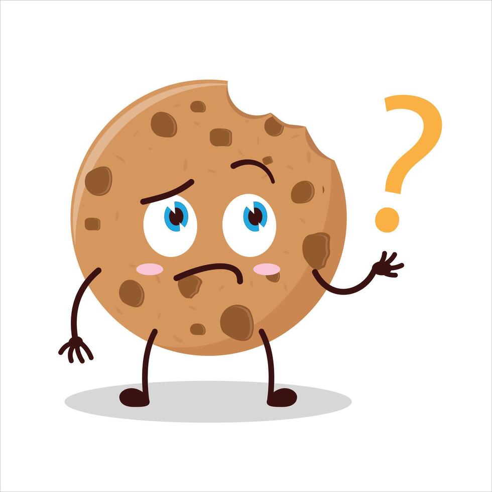 Cute curious expression of cookies cartoon character vector