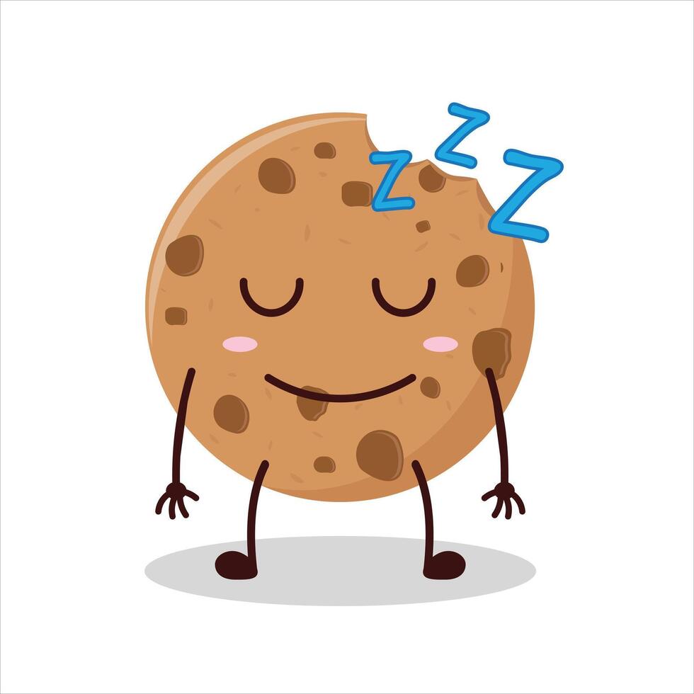 Cute sleep expression of cookies cartoon character vector