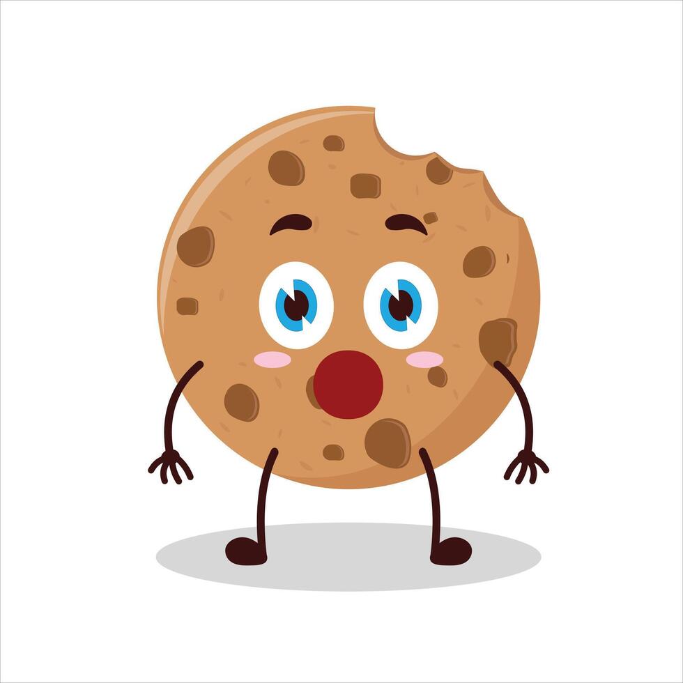 Cute shocked expression of cookies cartoon character vector