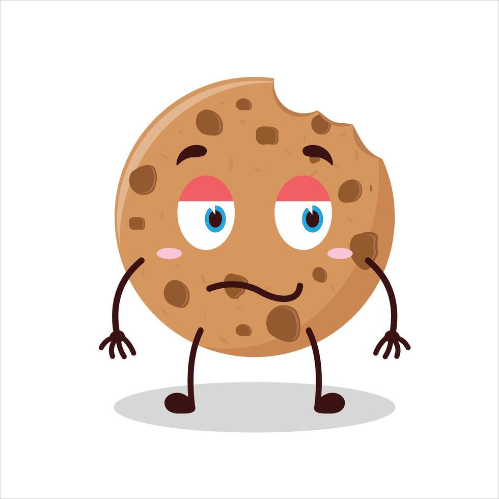 Cute silent expression of cookies cartoon character vector