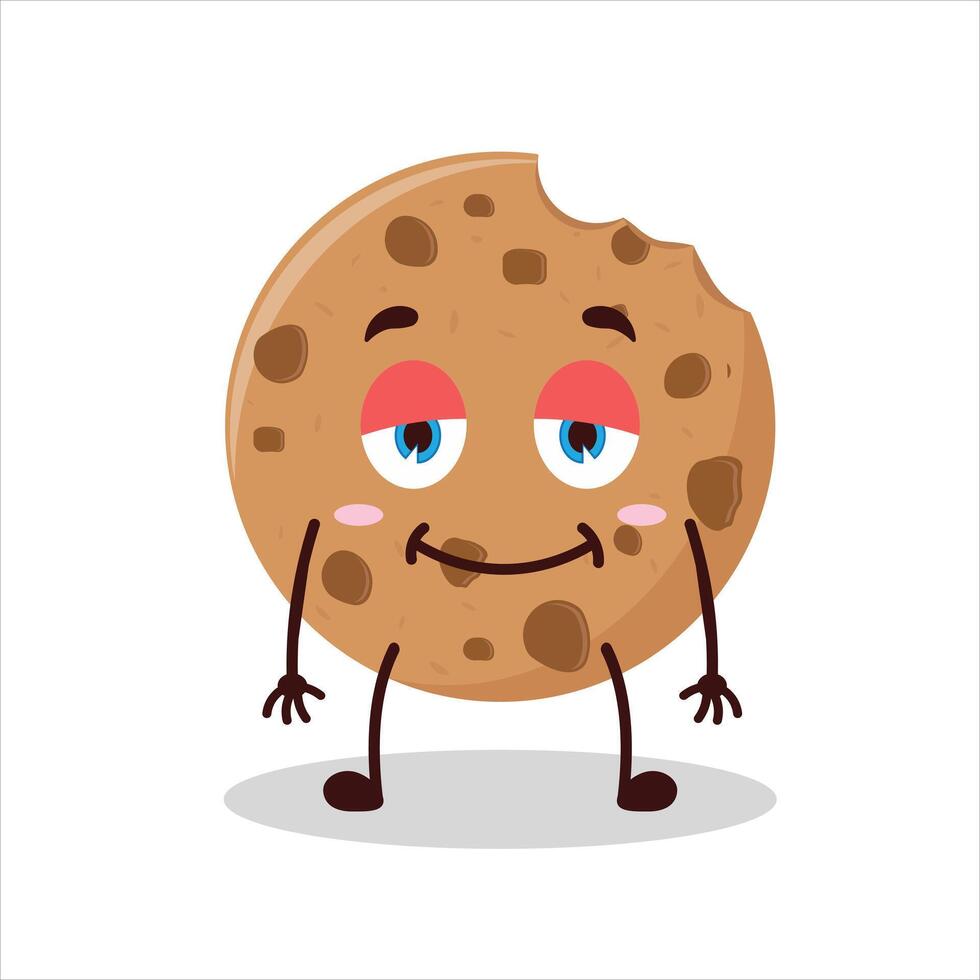 Cute lazy expression of cookies cartoon character vector