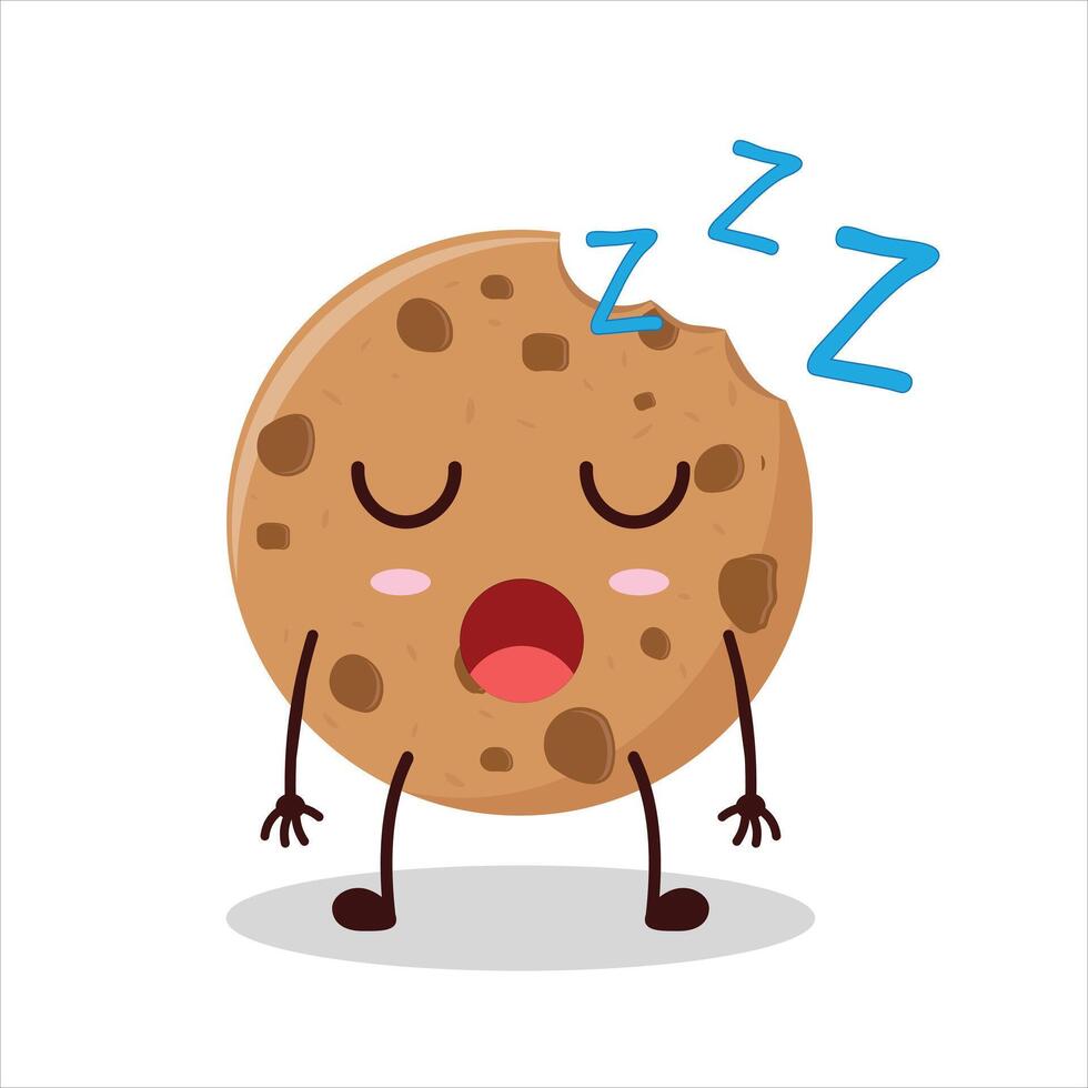 Cute rest expression of cookies cartoon character vector
