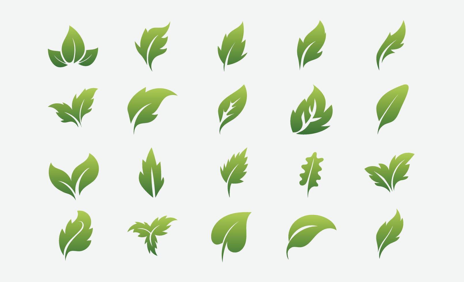 Stylized Gradient Leaves Graphic Pack vector