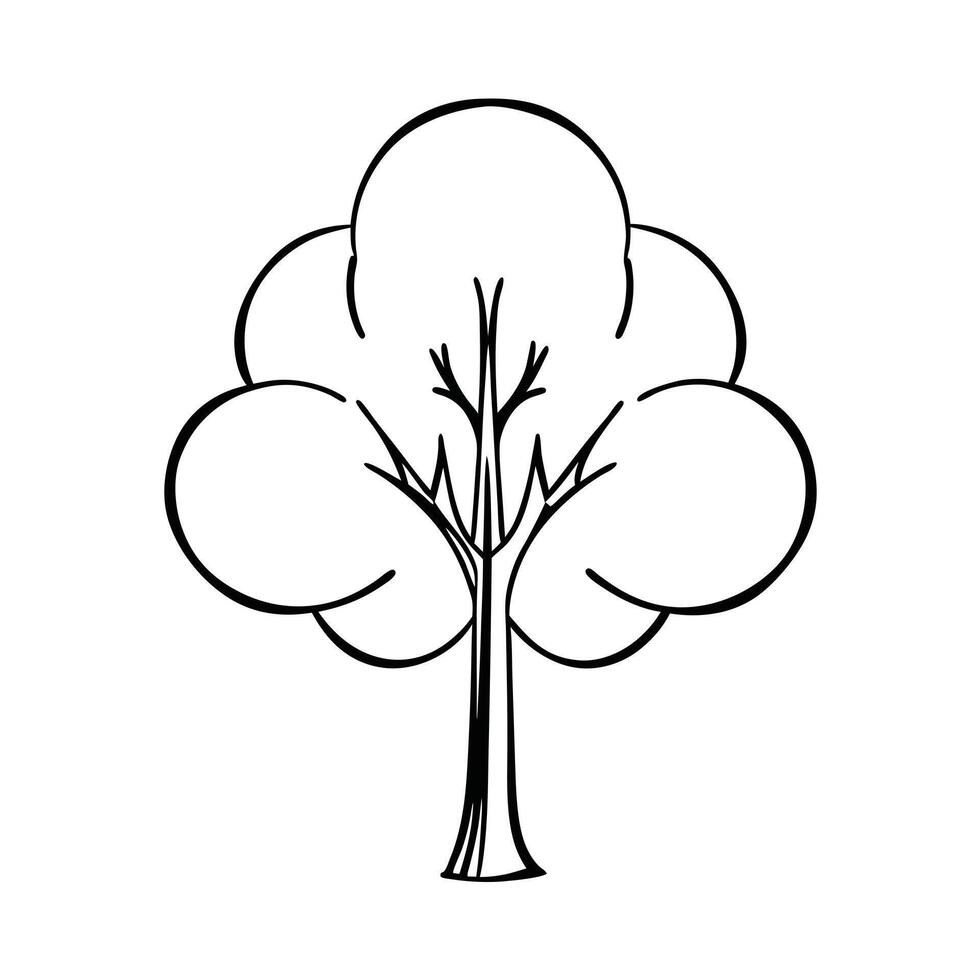 A sophisticated, stylized silhouette of a full, mature tree. vector