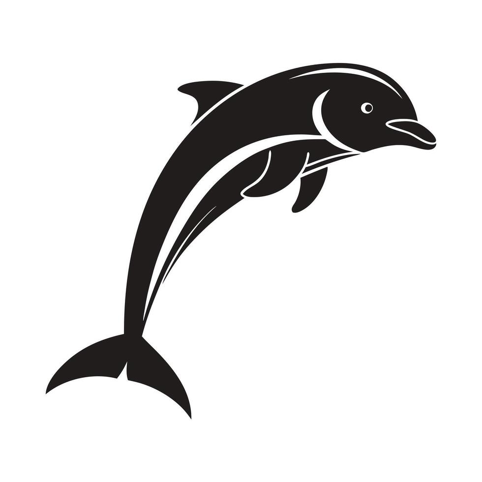 Powerful Silhouette of a Leaping Fish vector