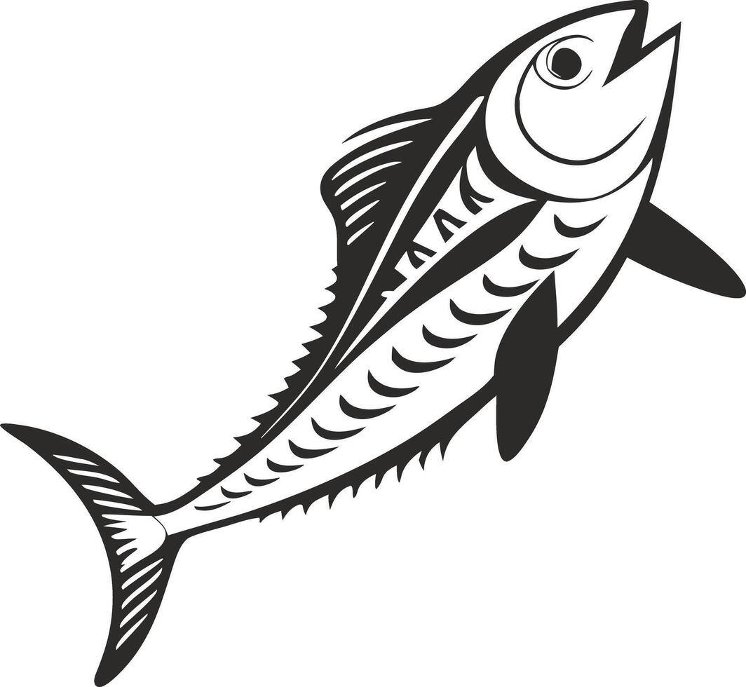 Stylized Black and White Dolphin Leaping from the Oceanb vector