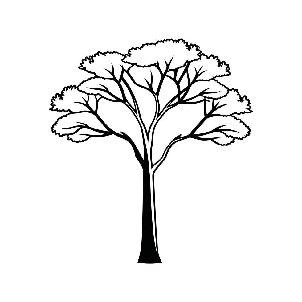 Silhouette of a Majestic Tree vector