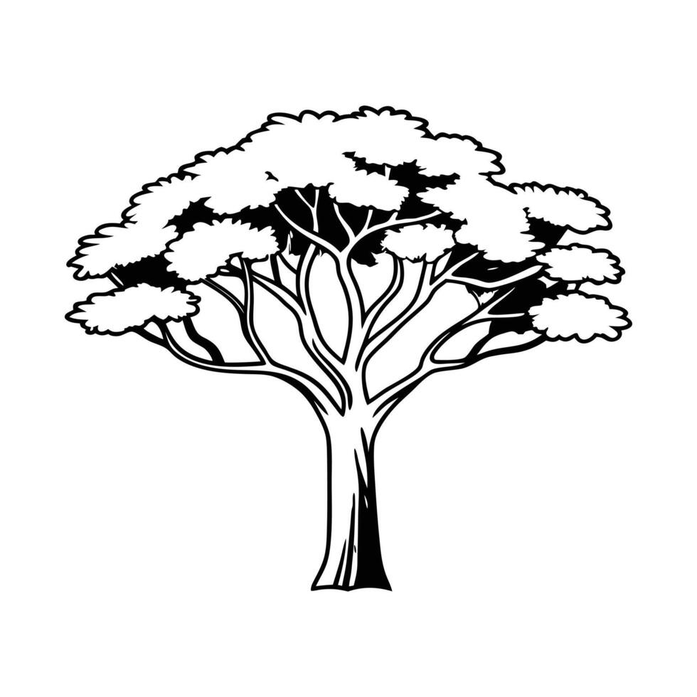 mature tree against a pure white background. vector