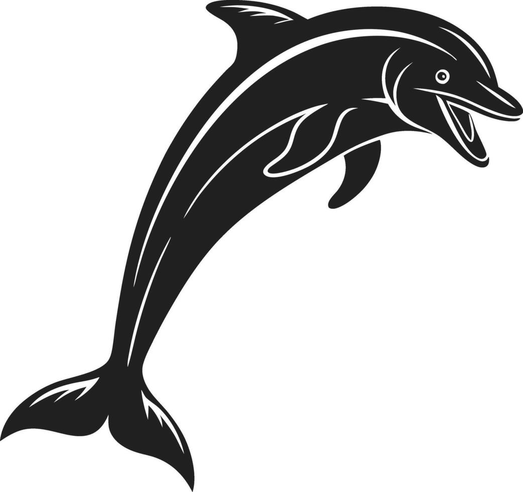 Black and White Fish Silhouette Design vector
