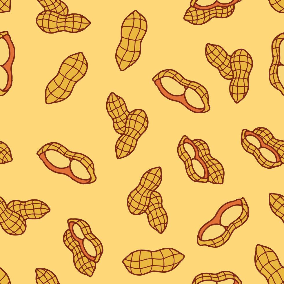 Bunch of Peanut Seamless Pattern illustration Design vector