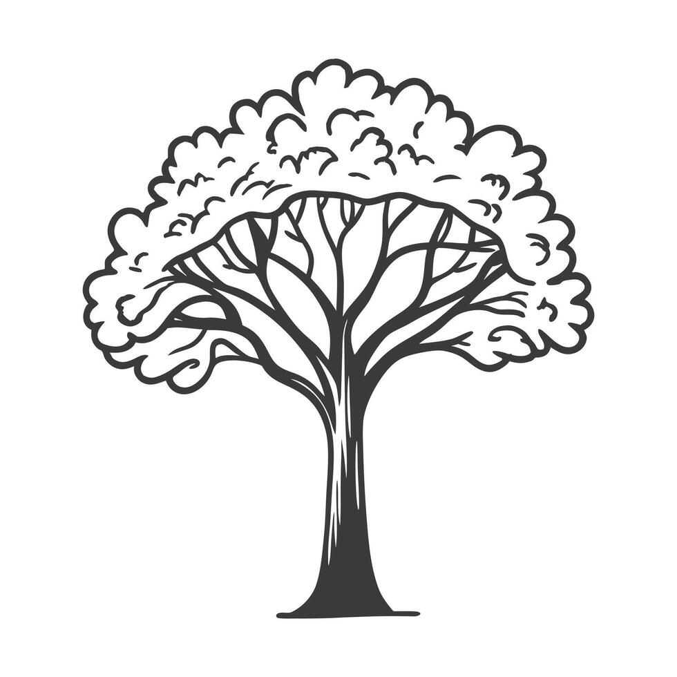 black and white silhouette of a tree is perfect for various design projects. vector