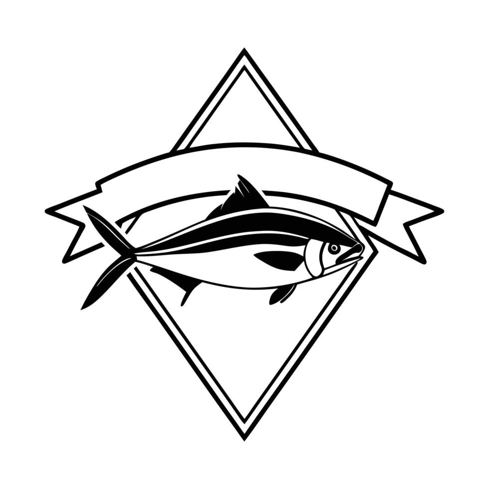 stylized silhouette of a fish leaping towards icon vector