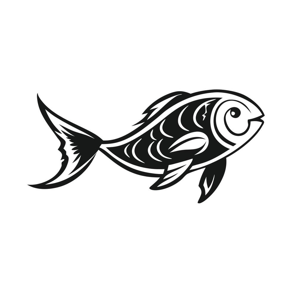 stylized silhouette of a fish vector
