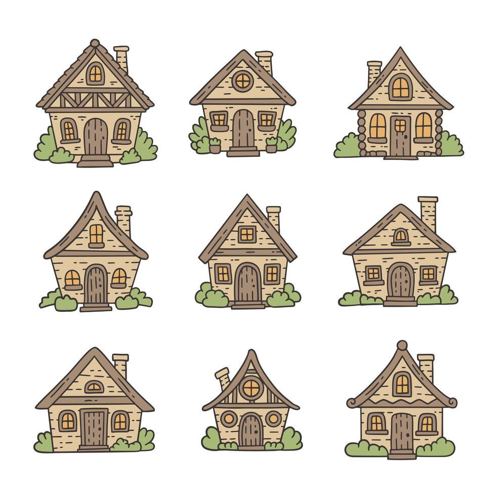 Cute House of Tinker Doodle Style Illustration vector