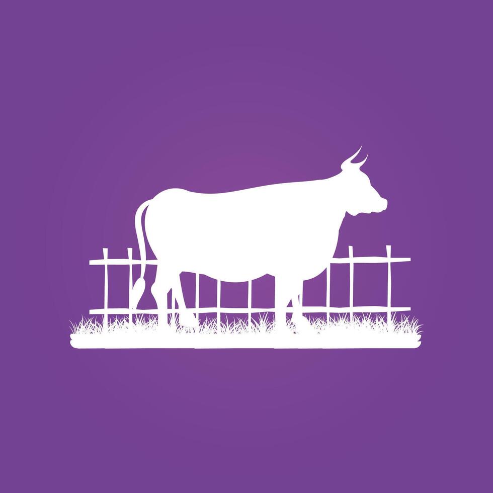 Cattle farm trendy artwork pretty abstract illustration colorful valuable design vector