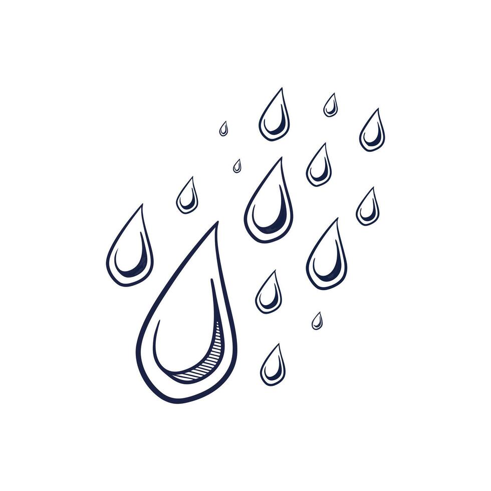 Rain drops icon illustration vector