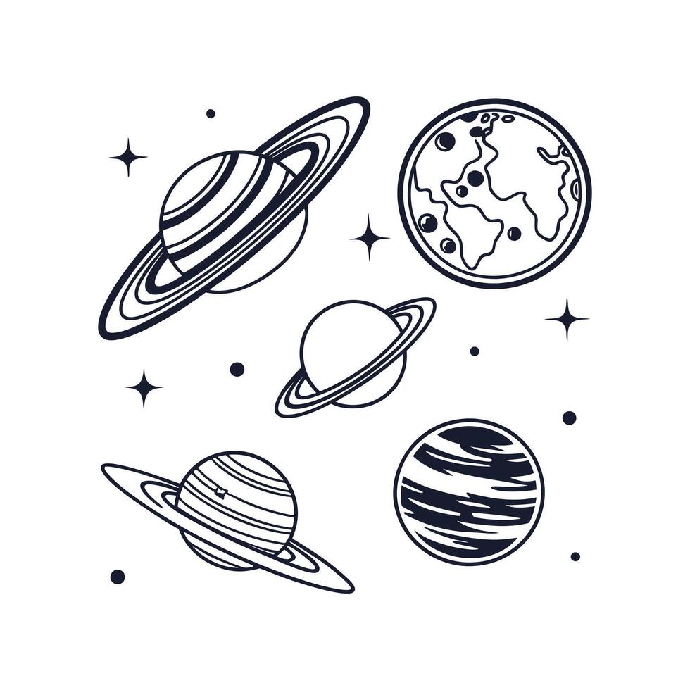 Solar system planets illustration vector