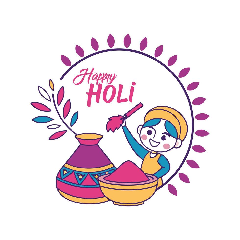 Happy holi illustration vector