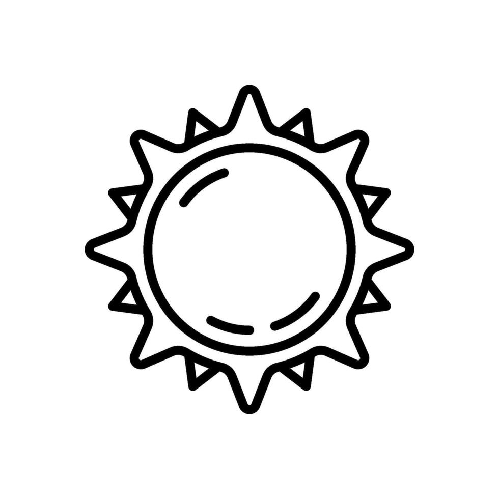 shining sun icon, line style icon vector