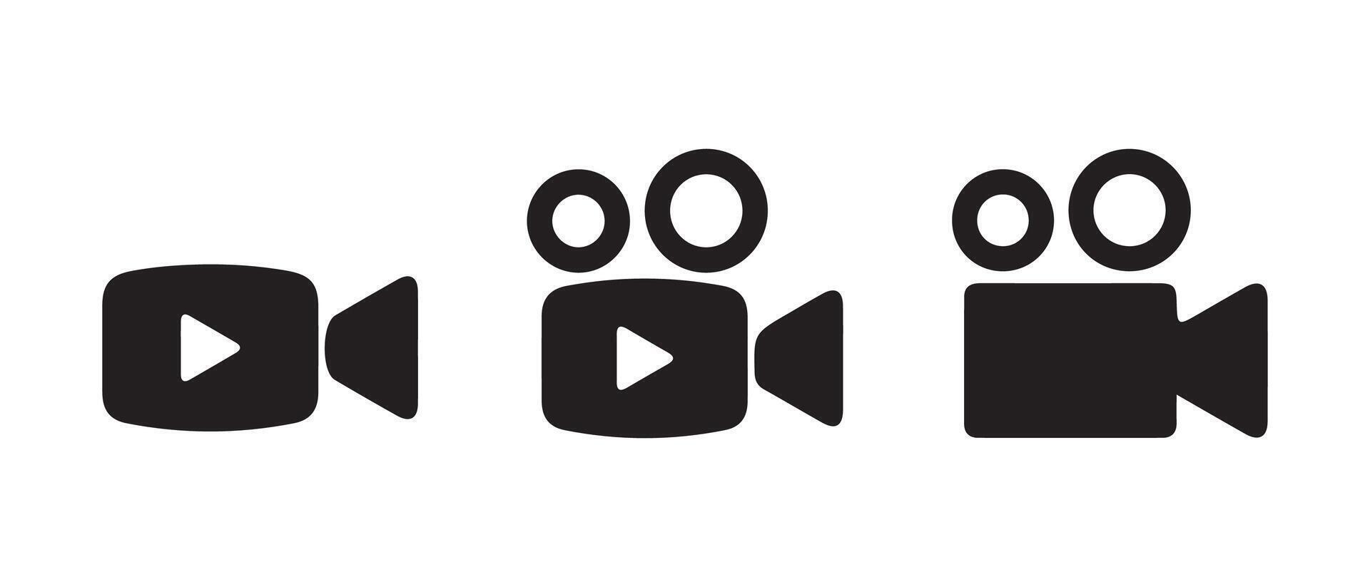 Camera videos icon set vector