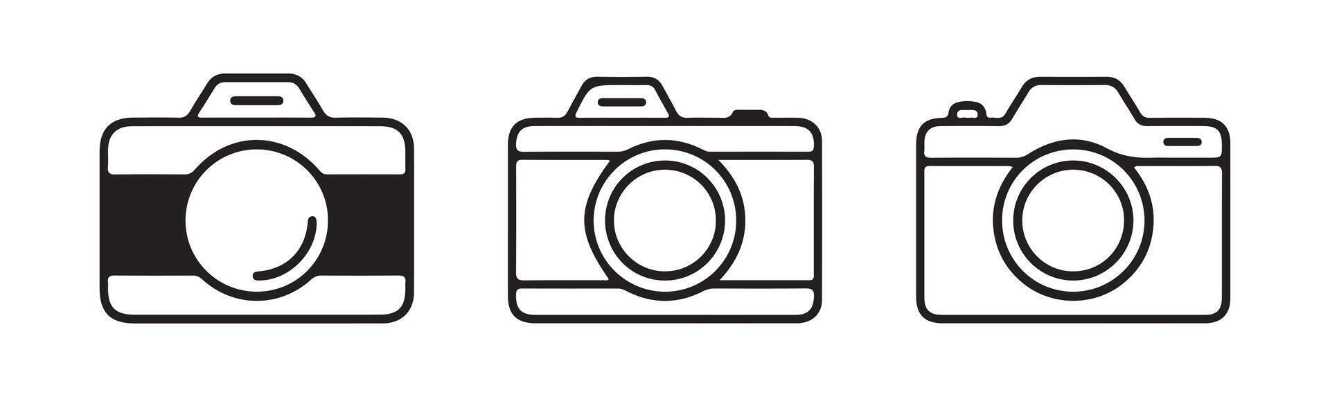 Camera icon set camera photo snapshot capture photograph .camera line icon vector