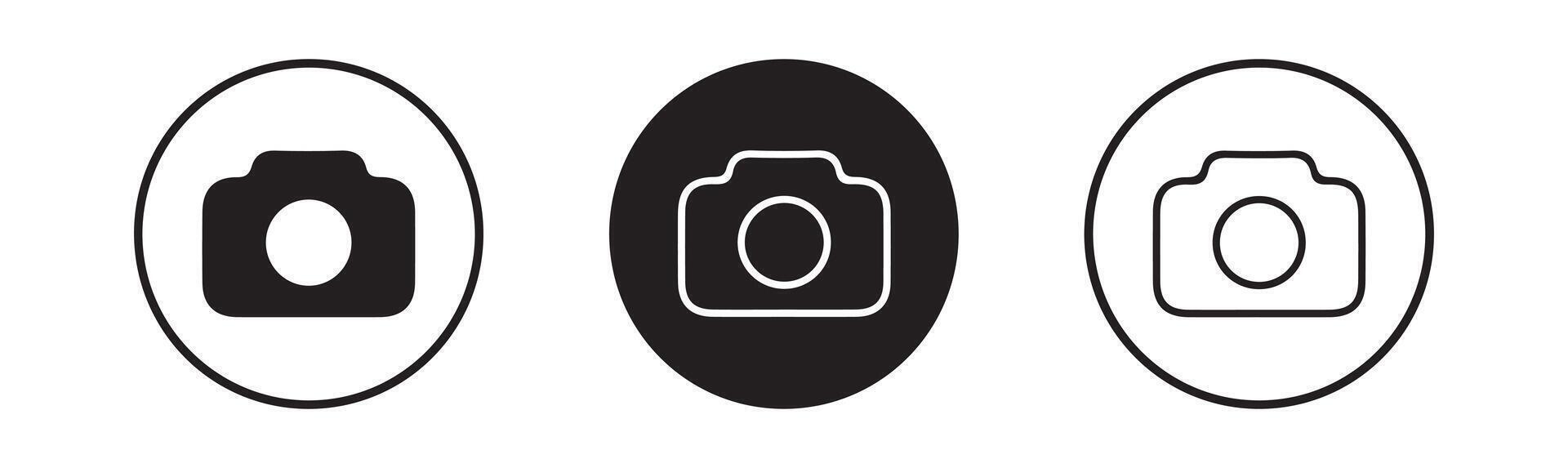 Photo camera icons set. Photo Camera icon Flat art illustration in outline vector