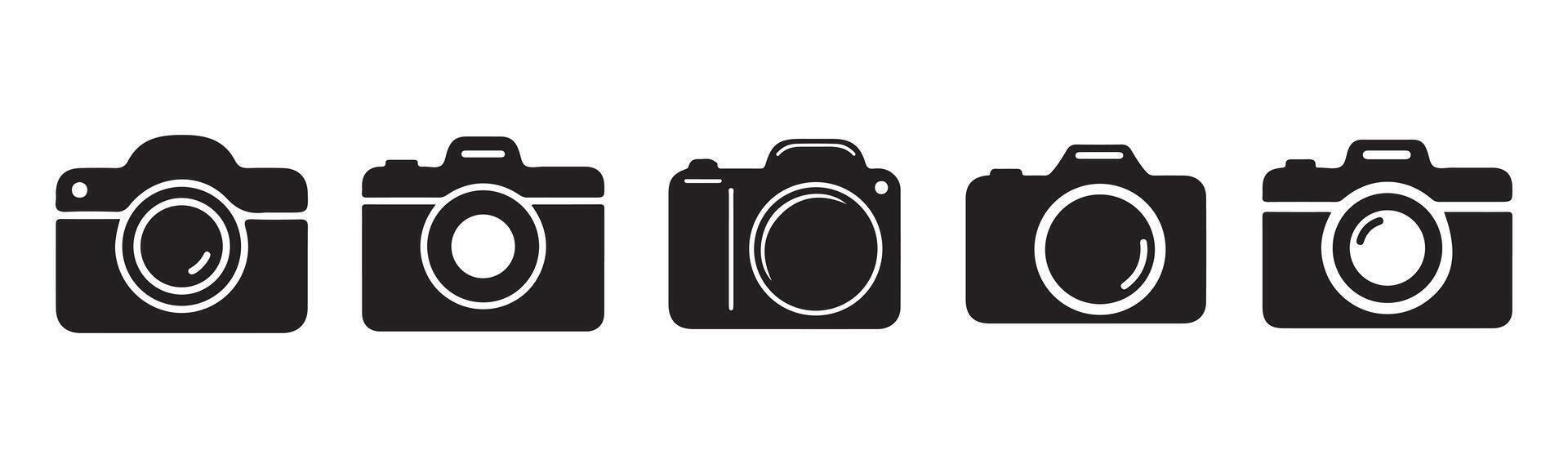 Camera icon set. camera icons set. Photo camera silhouettes icon set. vector