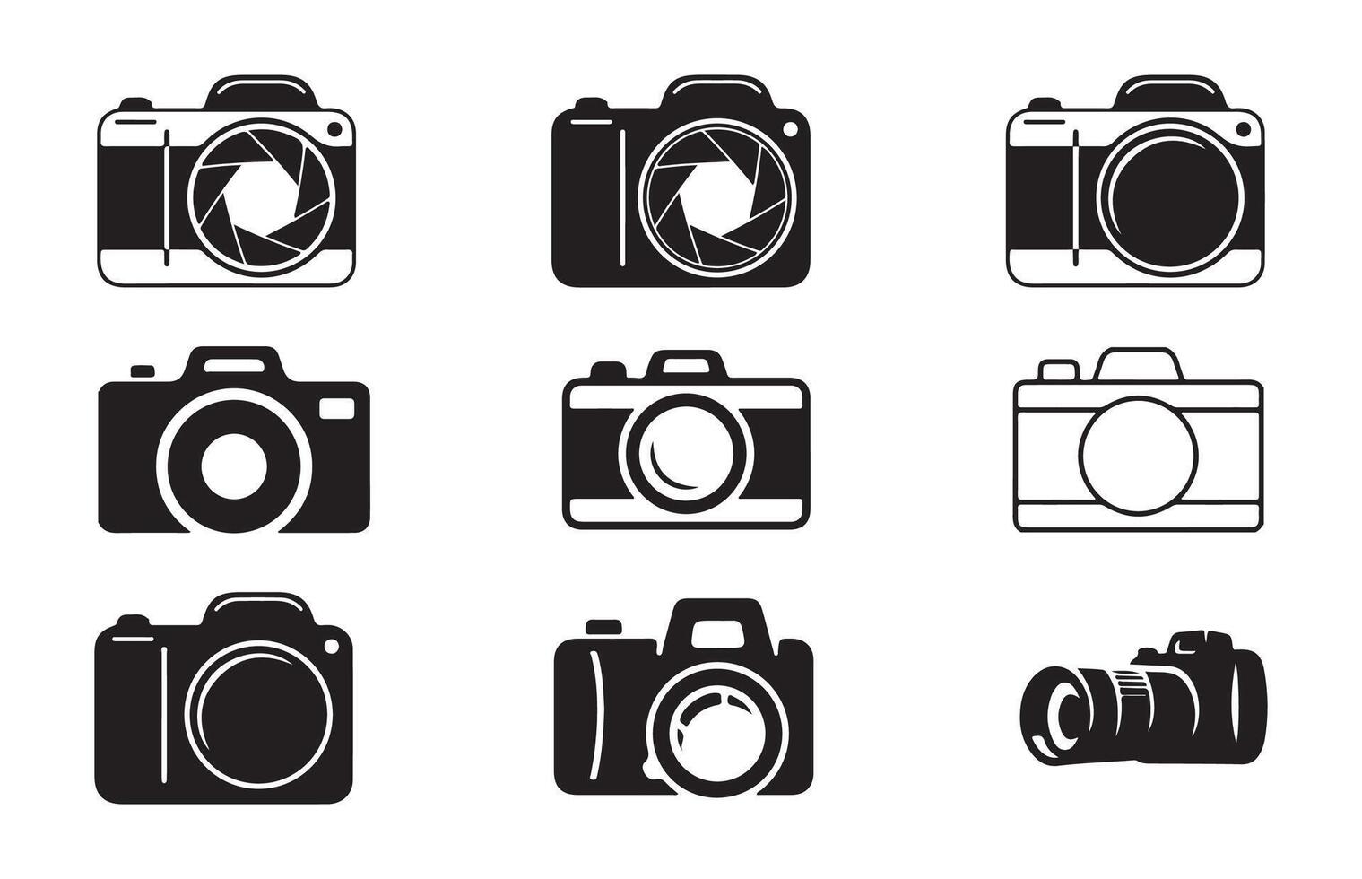 Camera icon set. photo camera icon. camera photography icon.Illustration EPS 10 vector