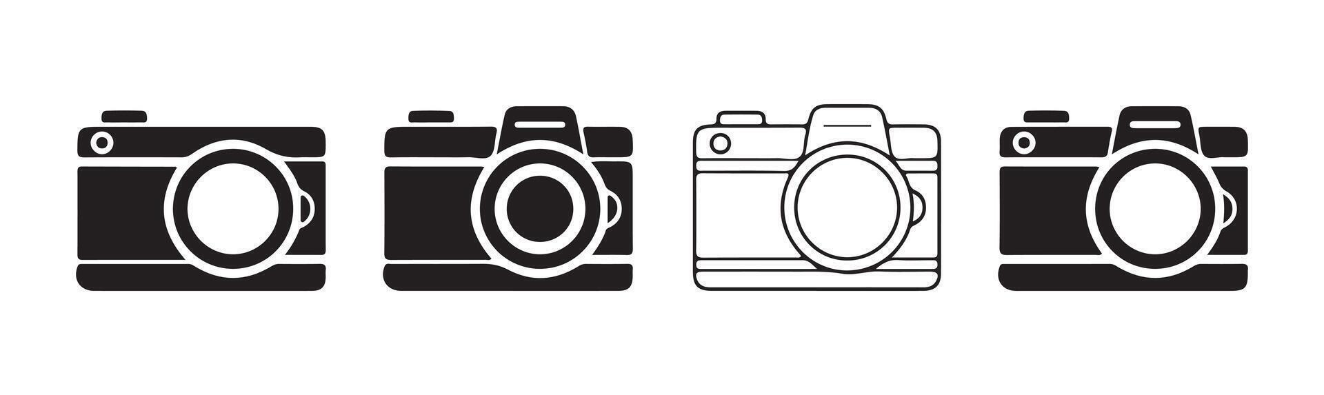 Camera icon set. photo camera icon. videos camera photography icon. vector