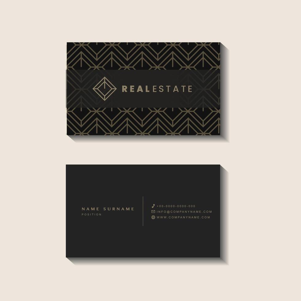 Luxury Black Golden Business Card Design vector