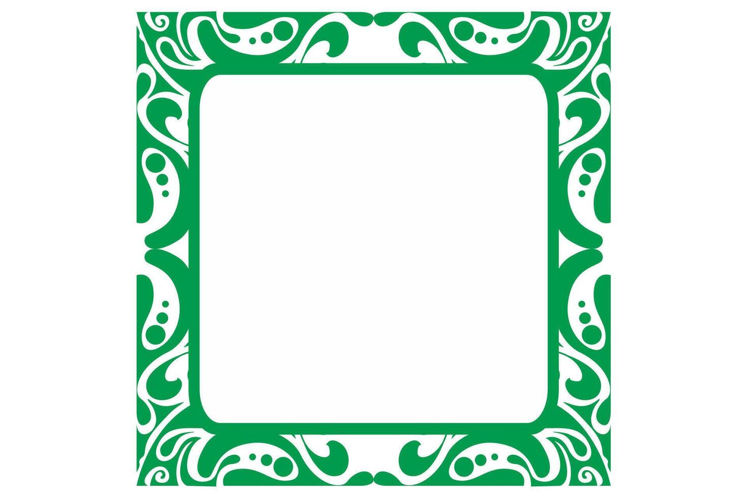 Beautiful Green Fluid Square Frame Ornament vector
