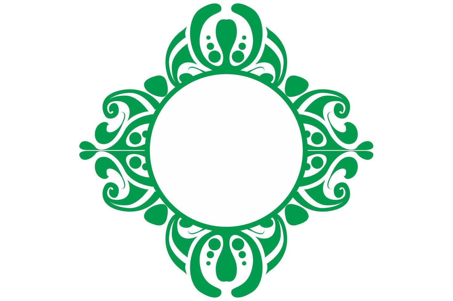 Green Circle Fluid Frame Ornament for cover design vector