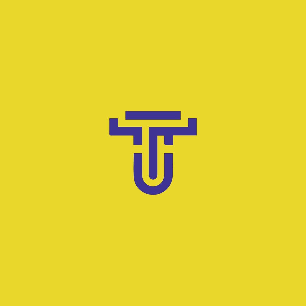 Modern and trendy letter T initials logo icon design template elements vector