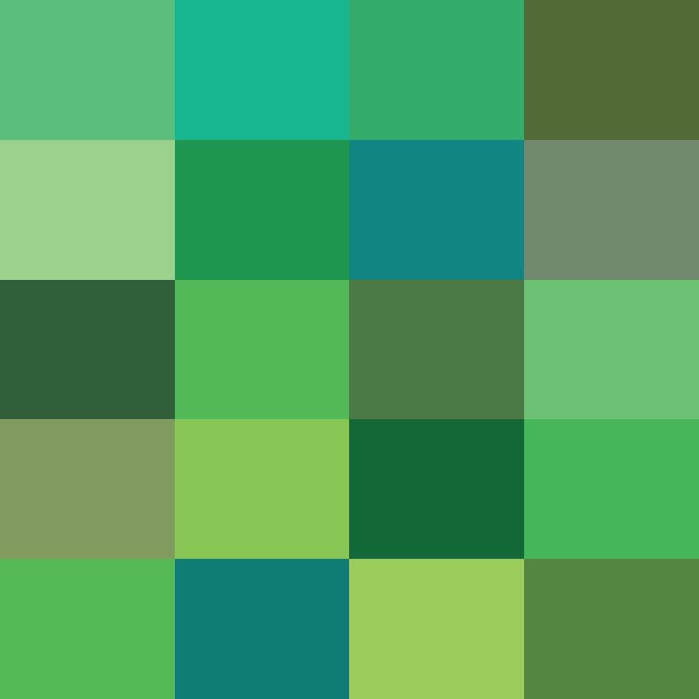Trendy shades of green color palette collection vector