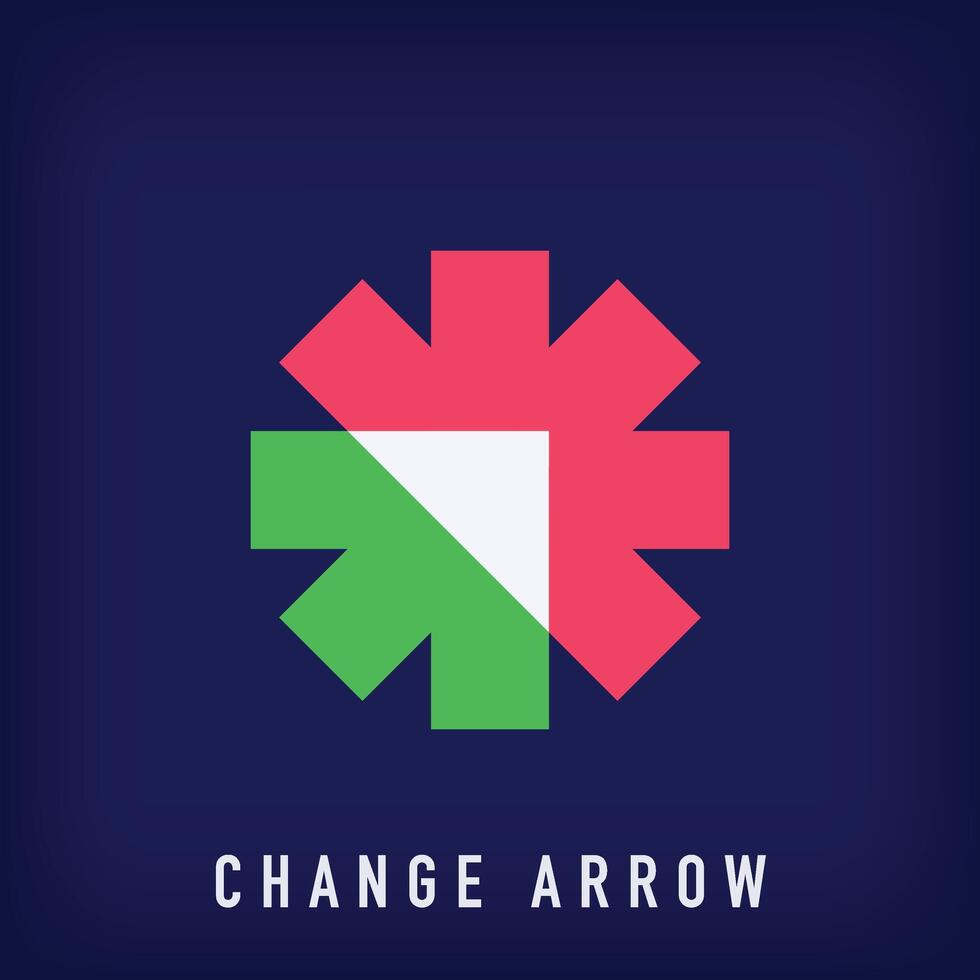 Different changing arrow design logo. Relocation and renovation company logo template. vector