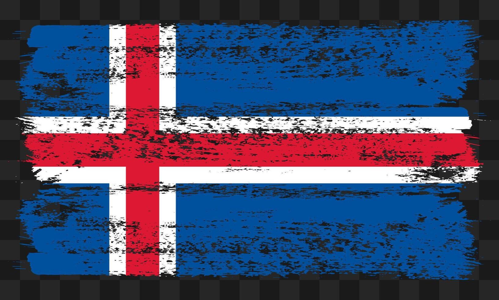 Iceland flag in grunge style vector