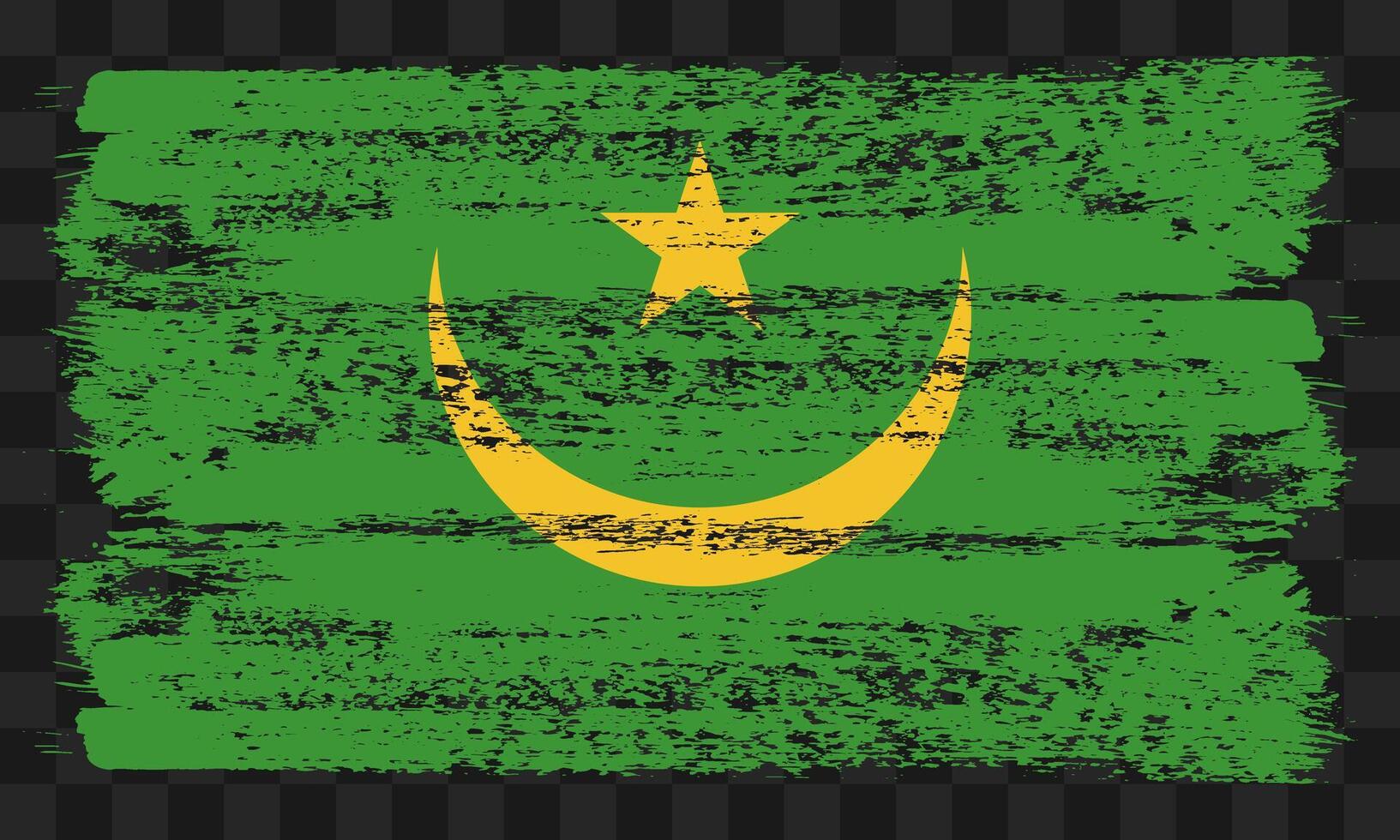 Mauritania flag in grunge style vector