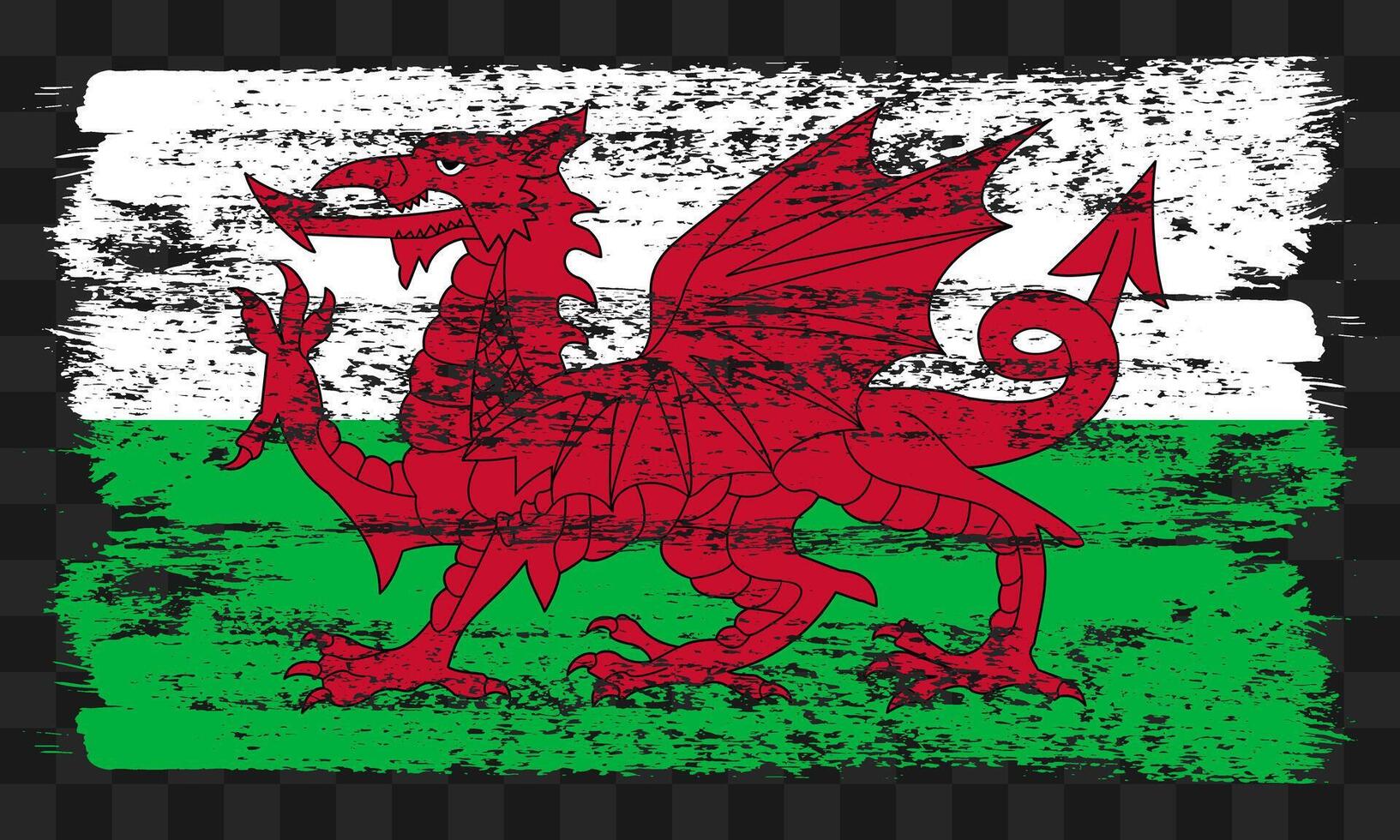Wales flag in grunge style vector