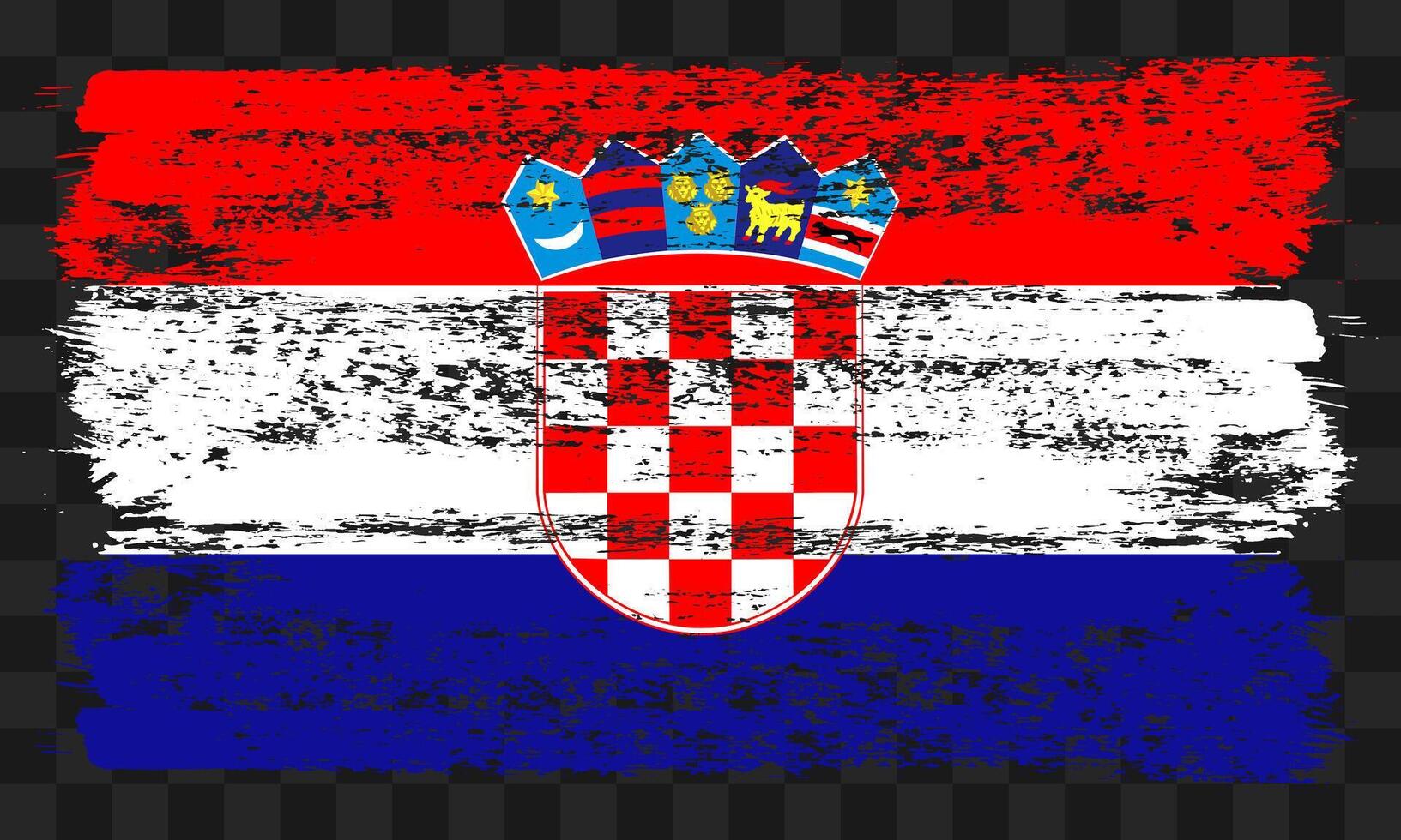 Croatia flag in grunge style vector