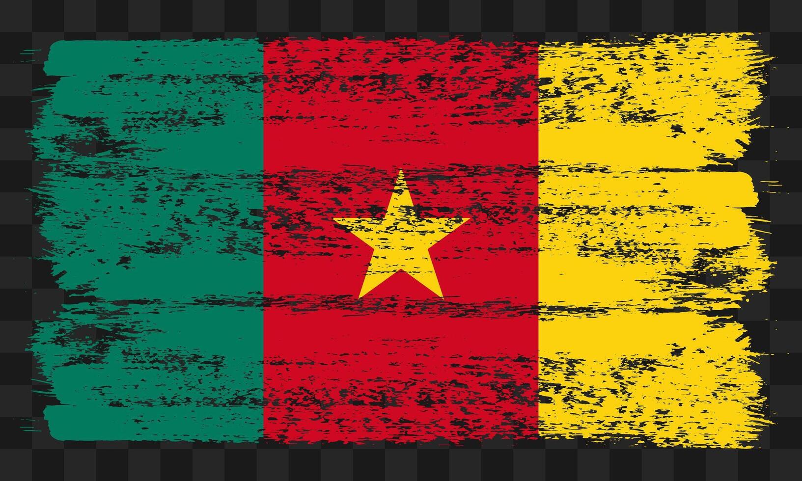 Cameroon flag in grunge style vector