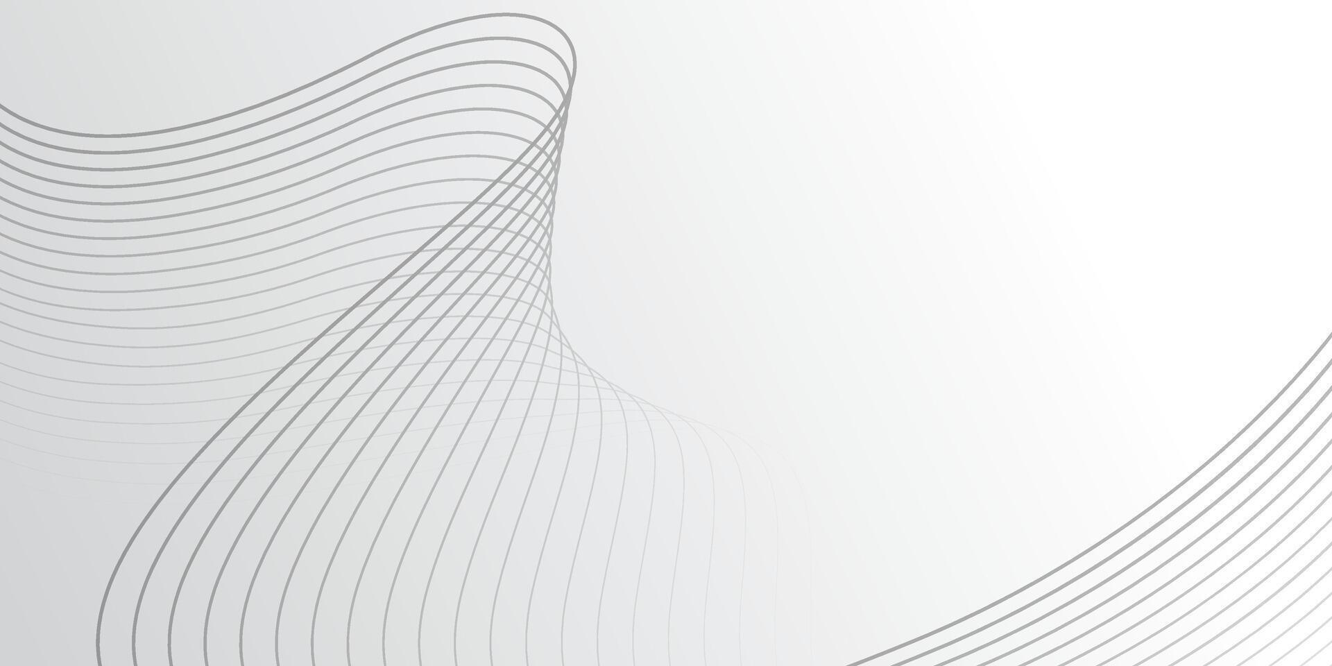 white abstract background with blending of grey wavy lines vector